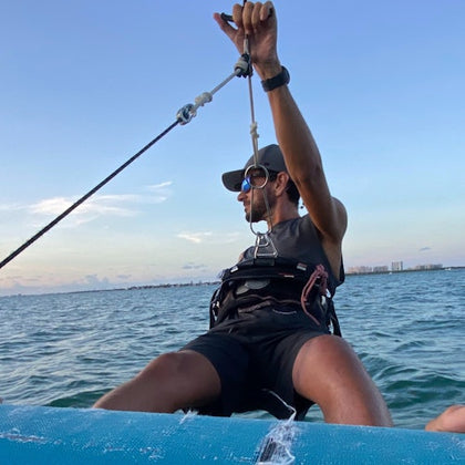 Add some thrill to the sail and try getting out of the boat on the trapeze!