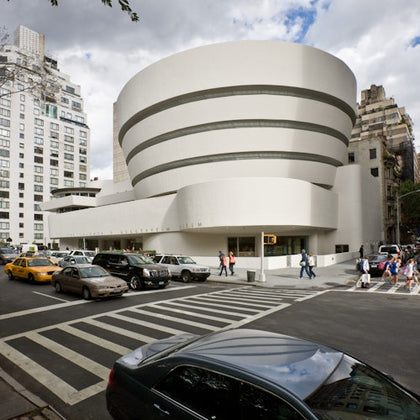 A picture of the Guggenheim building in New York from the outside
