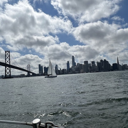 Sailing across the San Francisco skyline