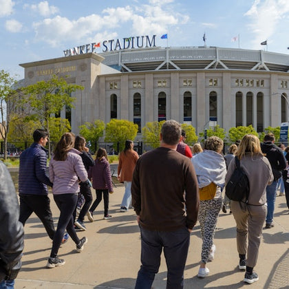 Yankee Stadium walking shot on Brooklyn, Bronx, Queens Bus Tour