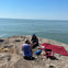 Picnic lunch between bike and hike.
