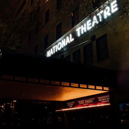 Nighttime photo of the National Theatre