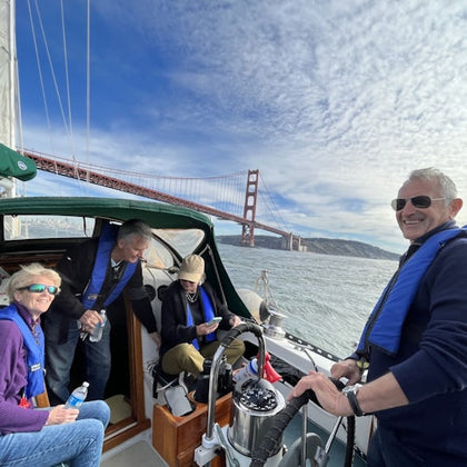 Sailing towards the Golden Gate Bridge