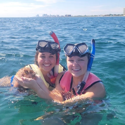 Girls snorkeling