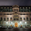 Nighttime photo of the historic John Adams Courthouse