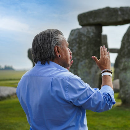 A guide at Stonehenge
