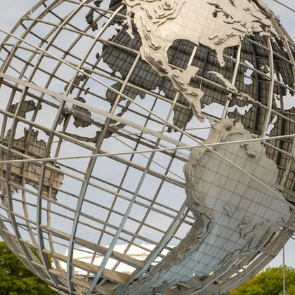 Unisphere close up shot from Brooklyn, Bronx, Queens Tour