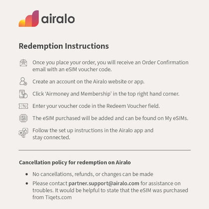 Easy steps to redeem eSIM vouchers on www.airalo.com