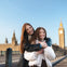 Friends enjoying their photoshoot in front of Big Ben