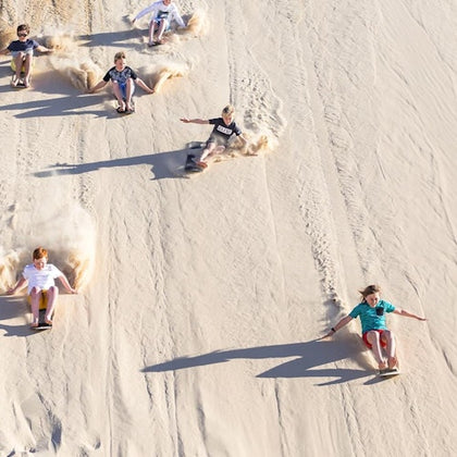 Sand boarding is suitable for all ages.