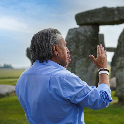 A guide at Stonehenge