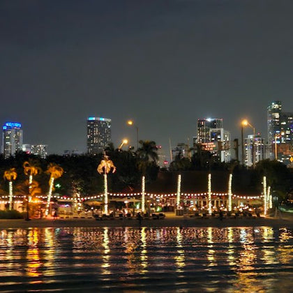 Exclusive waterside beach dining in Biscayne Bay