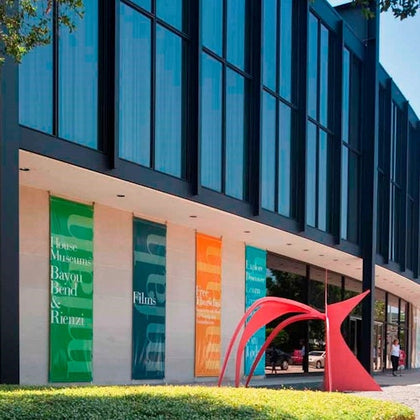 View of the Caroline Wiess Law Building housing African, Middle Eastern, and Asian art