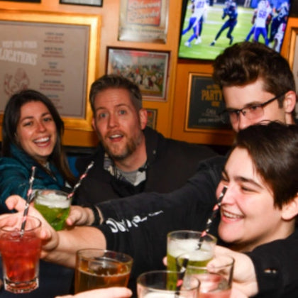 Guests enjoying sharing drinks