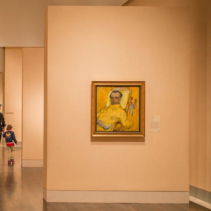 Admiring the art within the Beck Building