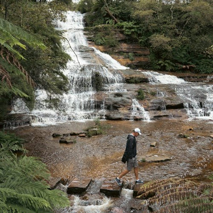 The stepping stones at the bottom of the amazing Katoomba Cascade Falls
