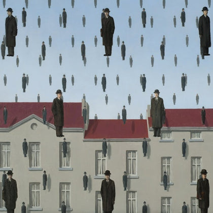 René Magritte 'Golconda (Golconde)' 1953, The Menil Collection, Houston © Copyright Agency, Sydney 2024, photo: Paul Hester