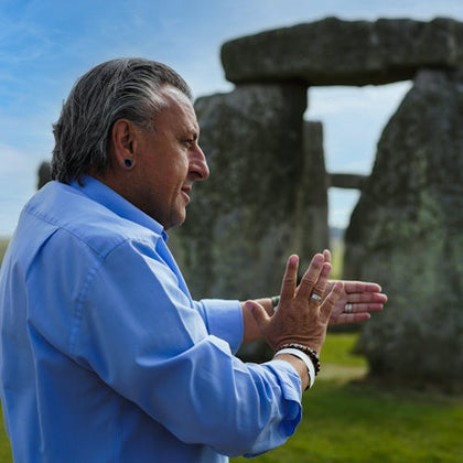 A tour guide at Stonehenge