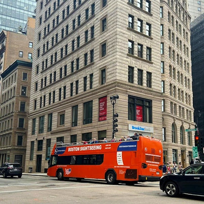 Boston Sightseeing double-decker bus
