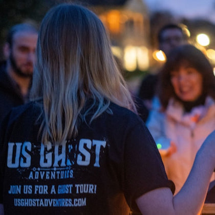 Tour guide sharing ghost stories to our guests.