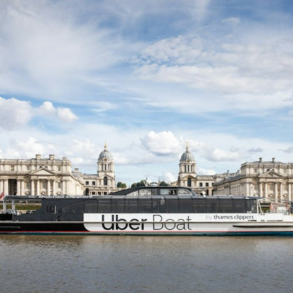 Uber Boat by Thames Clippers and The Old Royal Naval College, Greenwich