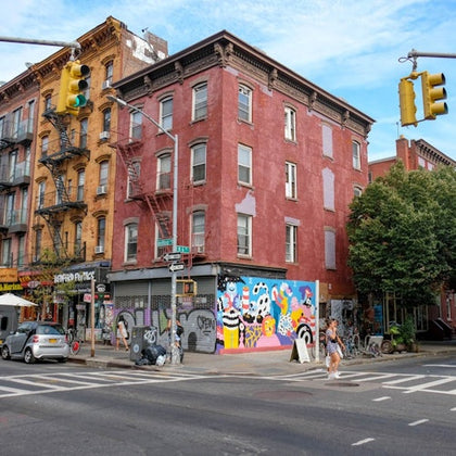 Street art works in Brooklyn