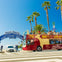 image of a tourist hop on hop off bus in Santa Monica, LA