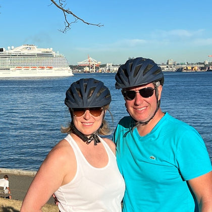 Biking in Stanley Park.