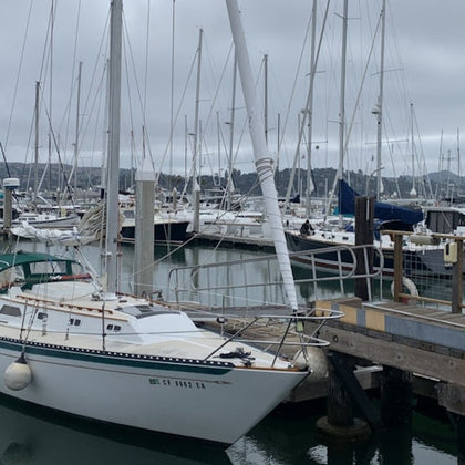 SV Kindred Spirits at the dock