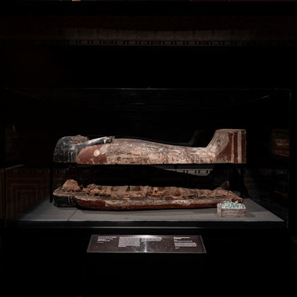 Sarcophagus in the Hall of Ancient Egypt at the Houston Museum of Natural Science