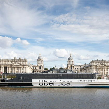 Uber Boat by Thames Clippers and The Old Royal Naval College, Greenwich