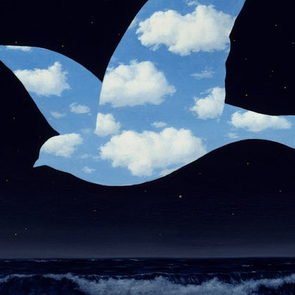 René Magritte The kiss (Le baiser) 1951, The Museum of Fine Arts, Houston © Copyright Agency, Sydney 2024