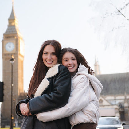 Friends enjoying their photoshoot in front of Big Ben
