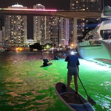 Night paddleboarding