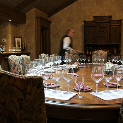 A full table ready for a Winemaker's Loft tasting experience.