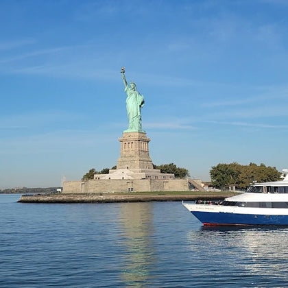 An iconic photo capturing the timeless grandeur of the Statue of Liberty.