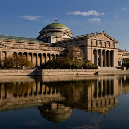 Facade of building for museum of science and industry in chicago