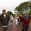Guided leading tour group