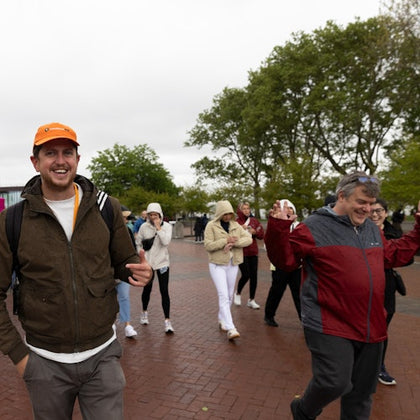 Guided leading tour group