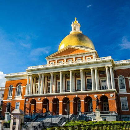 The Massachusetts State House (1798), also known as the "Hub of the Solar System", is located at the top of Beacon Hill.