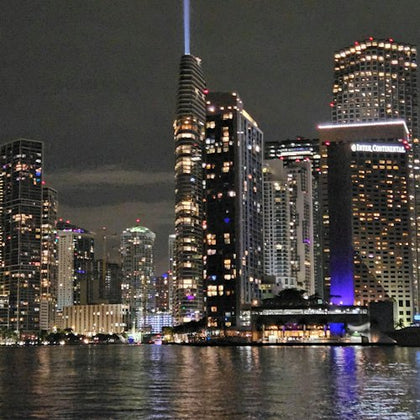 Skyline at the mouth of Miami River 