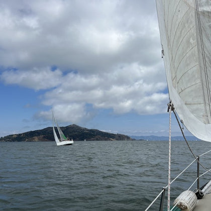 Sailing past Angel Island