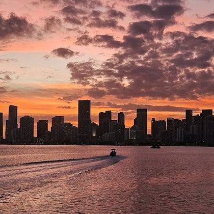Sunset over the Miami Skyline