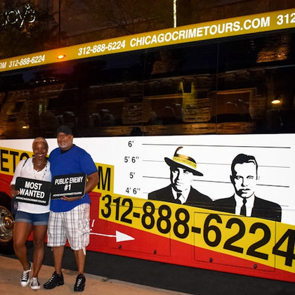 See Chicago by Night on the Night Crimes Tour.  Join the Most Wanted and other Public Enemies for a Fun Night Out!