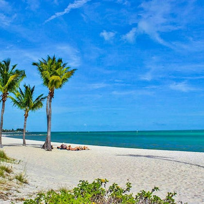 There are beautiful sandy beaches at Key West