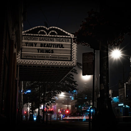 Victory Gardens Theater spooky night photo.