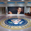 The front lobby with the Presidential Seal.