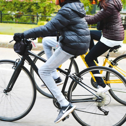 Two riders enjoy the scenery