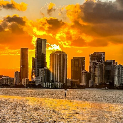 Miami skyline at Sunset