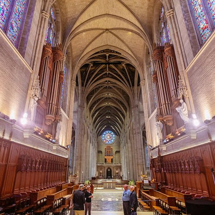 View of the Rose Window from the apse